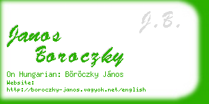 janos boroczky business card